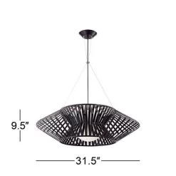 Possini Euro Design Planet Black Large Pendant Light 31 1/2" Wide Mid Century Modern White Glass For Dining Room House Foyer Kitchen Island Entryway -Best Homewares Store GUEST 00af8dfe bea5 4967 a791 2ff4c5e8b080