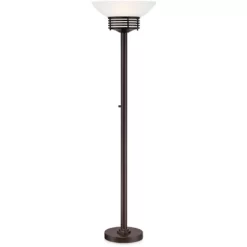 Possini Euro Design Light Blaster Modern Torchiere Floor Lamp 72 1/2" Tall Warm Bronze LED White Frosted Glass Bowl Shade For Living Room Bedroom Home -Best Homewares Store GUEST 044fa56b bd09 4af5 a6cf 06424a08986e