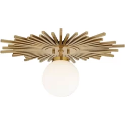 Possini Euro Design Hazel Modern Ceiling Light Semi Flush Mount Fixture 24" Wide Warm Brass White Globe Shade For Bedroom Kitchen Living Room Hallway 12 Possini Euro Design Hazel Modern Ceiling Light Semi Flush Mount Fixture 24" Wide Warm Brass White Globe Shade For Bedroom Kitchen Living Room Hallway -Best Homewares Store GUEST 09f457ea 2d85 4a3f a988 56d08537b4d9