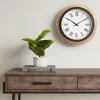 16" Warm Wood Wall Clock Brown - Threshold™