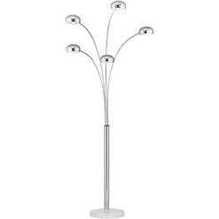 Possini Euro Design Infini Mid Century Modern Arc Floor Lamp 78" Tall Chrome 5 Light Swivel Dome Shades For Living Room Reading Bedroom Office House -Best Homewares Store GUEST 0be2503d 0f91 4815 abf7 b53966c358b8