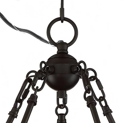 Possini Euro Design Bellis Bronze Wagon Wheel Pendant Chandelier 25" Wide Modern Clear Glass 5-Light Fixture For Dining Room House Kitchen Island Home 6 Possini Euro Design Bellis Bronze Wagon Wheel Pendant Chandelier 25" Wide Modern Clear Glass 5-Light Fixture For Dining Room House Kitchen Island Home - Image 4