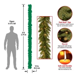 National Tree Company Pre-Lit 'Feel Real' Artificial Christmas Garland, Green, Frasier Grande, White Lights, Plug In, Christmas Collection, 9 Feet -Best Homewares Store GUEST 14f5e7cf 7c78 49d3 9eef 6470dbdd258c