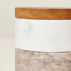3pc Marble Stacking Salt & Pepper Cellar White/Warm Gray - Hearth & Hand™ With Magnolia -Best Homewares Store GUEST 1511b512 a04d 4638 8b56 b59f269aa4b2