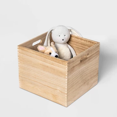 Large Wood Milk Crate Toy Kids' Storage Bin - Pillowfort™ 4 Large Wood Milk Crate Toy Kids' Storage Bin - Pillowfort™ - Image 2