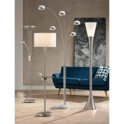 Possini Euro Design Infini Mid Century Modern Arc Floor Lamp 78" Tall Chrome 5 Light Swivel Dome Shades For Living Room Reading Bedroom Office House -Best Homewares Store GUEST 1b82715a 7bee 4419 9af3 406a6342b315