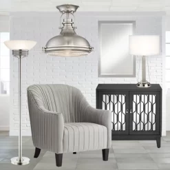 Possini Euro Design Light Blaster Art Deco Torchiere Floor Lamp 72 1/2" Tall Brushed Nickel LED Frosted Glass Bowl Shade For Living Room Bedroom House -Best Homewares Store GUEST 1fdfa31a 7db8 4bab 8612 bfbe5fe86e68