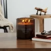 23oz XL 3-Wick Leather + Embers Wooden Amber Glass With Wood Lid And Stamped Logo Amber - Threshold™ -Best Homewares Store GUEST 220aa5f5 4b20 4424 b367 6c021967b049