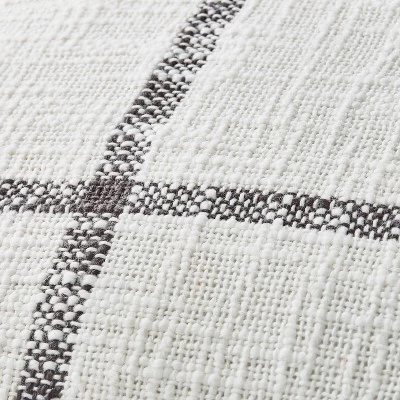 24"x24" Woven Slub Checkered Throw Pillow With Tassels Cream/Gray - Hearth & Hand™ With Magnolia 4 24"x24" Woven Slub Checkered Throw Pillow With Tassels Cream/Gray - Hearth & Hand™ With Magnolia - Image 2