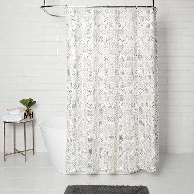 Shapes Shower Curtain White - Threshold™ 4 Shapes Shower Curtain White - Threshold™ - Image 2