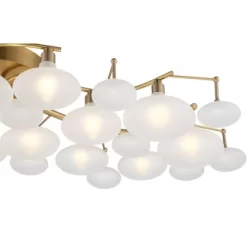 Possini Euro Design Lilypad Modern Ceiling Light Semi Flush Mount Fixture 30 1/4" Wide Warm Brass 12-Light Frosted Glass Shade For Bedroom Living Room 11 Possini Euro Design Lilypad Modern Ceiling Light Semi Flush Mount Fixture 30 1/4" Wide Warm Brass 12-Light Frosted Glass Shade For Bedroom Living Room -Best Homewares Store GUEST 25c5026d 3f54 4152 b95b 778abc33adbe