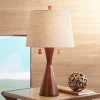 360 Lighting Omar Modern Table Lamp 28 3/4" Tall Warm Brown Wood Hourglass Oatmeal Fabric Drum Shade For Bedroom Living Room Bedside Nightstand Office -Best Homewares Store GUEST 2a029704 26bd 4349 ae52 7aa1b0736fe5