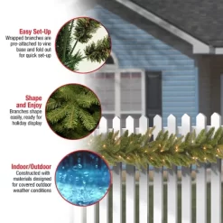 National Tree Company Pre-Lit 'Feel Real' Artificial Christmas Garland, Green, Frasier Grande, White Lights, Plug In, Christmas Collection, 9 Feet -Best Homewares Store GUEST 2b05e4e5 8bde 4913 9ee3 e841a1681486