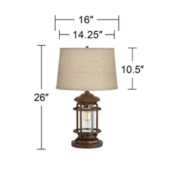Franklin Iron Works Andreas Industrial Table Lamp 26" High Brown Metal With Nightlight LED And USB Charging Port Oatmeal Shade For Living Room Desk 13 Franklin Iron Works Andreas Industrial Table Lamp 26" High Brown Metal With Nightlight LED And USB Charging Port Oatmeal Shade For Living Room Desk -Best Homewares Store GUEST 30e5398d 8d45 4b7a 9408 c81680af6f99