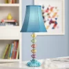 360 Lighting Bohemian Country Cottage Accent Table Lamp 21" High Teal Blue Stacked Glass For Bedroom Living Room Bedside Nightstand Office Kids Family -Best Homewares Store GUEST 30f77b16 0a1d 4560 8e4f 2b991e7bedaf