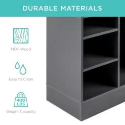 Best Choice Products 46in Shoe Storage Organization Rack Bench For Entryway, Bedroom W/ Padded Seat, 10 Cubbies - Gray -Best Homewares Store GUEST 317b4c0f 8de9 4cb8 9ebc 4d1094553cf1