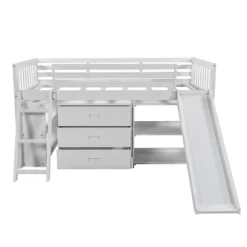 Low Twin Loft Bed With Bookcase, Separate Three Drawers, Pulling Ladder And Slide - ModernLuxe -Best Homewares Store GUEST 33a23b43 d95a 447f a4e1 2802bfcd6ae3