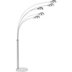Possini Euro Design Infini Mid Century Modern Arc Floor Lamp 78" Tall Chrome 5 Light Swivel Dome Shades For Living Room Reading Bedroom Office House -Best Homewares Store GUEST 33d7e1f3 ae7a 4f7e a423 3ed8e1218a84