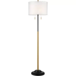 Possini Euro Design Roxie Modern Floor Lamp With Riser 65 1/2" Tall Brass Black Metal Sheer Linen Double Drum Shade For Living Room Bedroom Office 14 Possini Euro Design Roxie Modern Floor Lamp With Riser 65 1/2" Tall Brass Black Metal Sheer Linen Double Drum Shade For Living Room Bedroom Office -Best Homewares Store GUEST 3a086c6e 1973 4084 b26b e9fc7acd17aa
