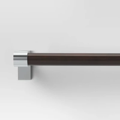 Dark Faux Wood Curtain Rod Nickel - Threshold™ 5 Dark Faux Wood Curtain Rod Nickel - Threshold™ - Image 3
