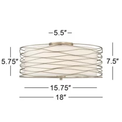 Possini Euro Design Modern Ceiling Light Flush Mount Fixture Antique Silver Leaf 18" Wide Wavy Spun White Drum For Bedroom Kitchen 14 Possini Euro Design Modern Ceiling Light Flush Mount Fixture Antique Silver Leaf 18" Wide Wavy Spun White Drum For Bedroom Kitchen -Best Homewares Store GUEST 4112a4ed 7d59 4dbe 993c c95c22d4de5b