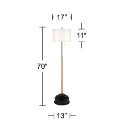 Possini Euro Design Roxie Modern Floor Lamp With Riser 65 1/2" Tall Brass Black Metal Sheer Linen Double Drum Shade For Living Room Bedroom Office 15 Possini Euro Design Roxie Modern Floor Lamp With Riser 65 1/2" Tall Brass Black Metal Sheer Linen Double Drum Shade For Living Room Bedroom Office -Best Homewares Store GUEST 42578b79 4448 4bbc a6ef e922883a43ee