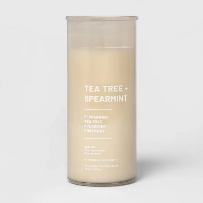 Glass Jar Tea Tree And Spearmint Candle Beige - Threshold™ 4 Glass Jar Tea Tree And Spearmint Candle Beige - Threshold™ - Image 2