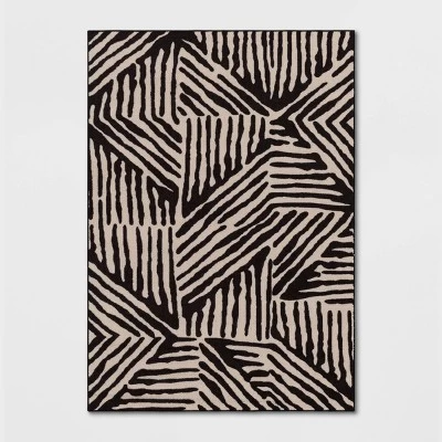 Abstract Lines Rug Black/Tan - Threshold™ 7 Abstract Lines Rug Black/Tan - Threshold™ - Image 5