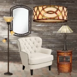 Franklin Iron Works Rustic Farmhouse Mission Torchiere Floor Lamp 71 1/2" Tall Roman Bronze 3-Light Frosted Champagne Amber Glass For Living Room -Best Homewares Store GUEST 4712cafc d7ab 4c5a b740 7bac1d791781