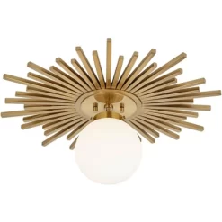 Possini Euro Design Hazel Modern Ceiling Light Semi Flush Mount Fixture 24" Wide Warm Brass White Globe Shade For Bedroom Kitchen Living Room Hallway 13 Possini Euro Design Hazel Modern Ceiling Light Semi Flush Mount Fixture 24" Wide Warm Brass White Globe Shade For Bedroom Kitchen Living Room Hallway -Best Homewares Store GUEST 48188eba 2f68 4f86 9f8a a54dd55ba25f