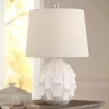 360 Lighting Ellen 21" High Sculptured Small Mid Century Modern Coastal Accent Table Lamp White Ceramic Single Living Room Bedroom Bedside Nightstand -Best Homewares Store GUEST 4998b863 fff6 410a b024 7f69d5241b31