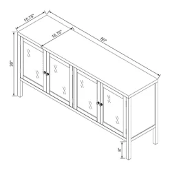 Wood & Glass 4-Door Sideboard Buffet Cabinet - Brown - Hearth & Hand™ With Magnolia -Best Homewares Store GUEST 4a14d344 a1c5 4f66 889d 58eee1dcb1d3