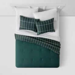 Grid Print Microfiber Reversible Comforter & Sheet Set Dark Green - Room Essentials™ -Best Homewares Store GUEST 4daf5f1a f5e2 4ffd 9c0a 0163fb5f2872