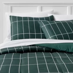 Grid Print Microfiber Reversible Comforter & Sheet Set Dark Green - Room Essentials™ -Best Homewares Store GUEST 52658d90 442c 4f77 95f8 b9cc7e5b7e67