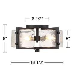 Possini Euro Design Adri Modern Ceiling Light Flush Mount Fixture Black 16 1/2" Wide Black 4-Light Textured Glass For Bedroom Kitchen Living Room Home -Best Homewares Store GUEST 567ddd16 51a8 4ee3 a709 ba37f671124a