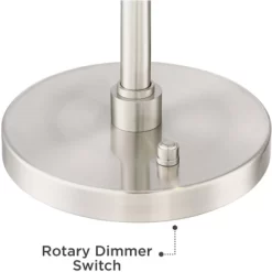 Possini Euro Design Eliptik Modern Desk Table Lamp 24 1/2" High Satin Nickel LED Swing Arm Adjustable Height For Bedroom Living Room Nightstand Office -Best Homewares Store GUEST 57f95403 f17c 44cc 98ac ed3ad7d4f9f9