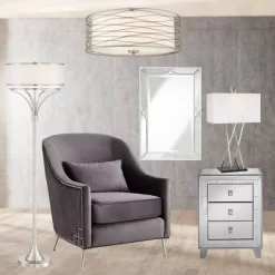 Possini Euro Design Modern Ceiling Light Flush Mount Fixture Antique Silver Leaf 18" Wide Wavy Spun White Drum For Bedroom Kitchen 15 Possini Euro Design Modern Ceiling Light Flush Mount Fixture Antique Silver Leaf 18" Wide Wavy Spun White Drum For Bedroom Kitchen -Best Homewares Store GUEST 5d5ebab4 6ca9 4ca0 86dc 4aef8a8ddd15