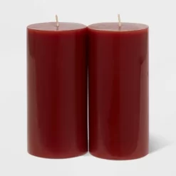 2pk Pillars Warm Cider & Cinnamon Red - Threshold™ -Best Homewares Store GUEST 5fecdd6e 5da9 48e9 866c c72973a56b09