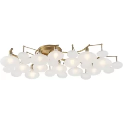 Possini Euro Design Lilypad Modern Ceiling Light Semi Flush Mount Fixture 30 1/4" Wide Warm Brass 12-Light Frosted Glass Shade For Bedroom Living Room 13 Possini Euro Design Lilypad Modern Ceiling Light Semi Flush Mount Fixture 30 1/4" Wide Warm Brass 12-Light Frosted Glass Shade For Bedroom Living Room -Best Homewares Store GUEST 6290ad1c 7303 4beb b78c 9260da63b240