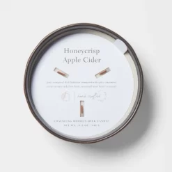 16oz Blackened Bowl Ceramic With Multi Woodwick And Dustcover Honeycrisp Apple Cider Candle Black - Threshold™ -Best Homewares Store GUEST 662f18f4 1b1d 4e09 b36e c380ba647f31