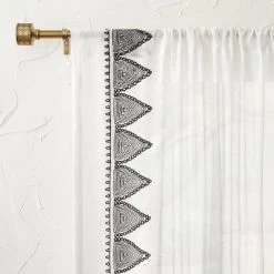 1pc Light Filtering Diamond Border Window Curtain Panel White - Opalhouse™ Designed With Jungalow™ -Best Homewares Store GUEST 7192bb6b 2dca 4ad8 a530 ba36b505b13d