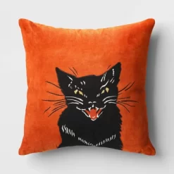Fierce Cat Applique Cotton Velvet Square Halloween Throw Pillow - Threshold™ -Best Homewares Store GUEST 75d286a9 5b9e 4de0 9d76 c71c6fcc15aa