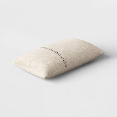 Oversized Stitched Lumbar Throw Pillow Neutral - Threshold™ 4 Oversized Stitched Lumbar Throw Pillow Neutral - Threshold™ - Image 2