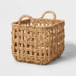 Twisted Open Checkered Weave Milk Crate Natural - Brightroom™ -Best Homewares Store GUEST 7cdb0b06 63dd 4c9e 9054 23599ff003c3