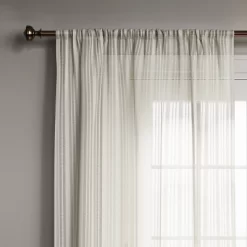 1pc 54"x84" Sheer Leno Weave Curtain Panel Ivory - Threshold™
