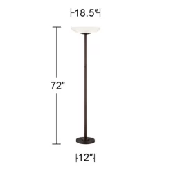 Possini Euro Design Meridian Light Blaster Modern Torchiere Floor Lamp 72" Tall Oil Rubbed Bronze LED Frosted Glass Shade For Living Room Bedroom Home -Best Homewares Store GUEST 803ecb5f e771 4b8e 9668 cee840e07fb2