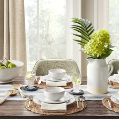 16pc Porcelain Beaded Rim Dinnerware Set White - Threshold™ -Best Homewares Store GUEST 81517997 f58c 4b61 b851 e254615c0e6f