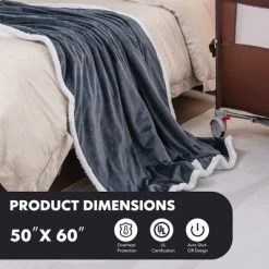 Tangkula 50" X 60" Heated Electric Reversible Fleece Blanket Blanket Throw W/ 10 Heat Levels, 9 Hours Auto Shut-Off, Overheat Protection Gray 13 Tangkula 50" X 60" Heated Electric Reversible Fleece Blanket Blanket Throw W/ 10 Heat Levels, 9 Hours Auto Shut-Off, Overheat Protection Gray -Best Homewares Store GUEST 81f0c982 2b62 41dd 95ea 7c73e3483286