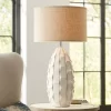Possini Euro Design Cosgrove Modern Mid Century Table Lamp 32 3/4" Tall White Glazed Ceramic Beige Fabric Drum Shade For Bedroom Living Room Bedside -Best Homewares Store GUEST 8361f749 83cd 4f83 a803 f1fec9cf9068