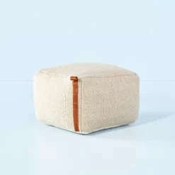 Hand-Woven Pouf Ottoman With Leather Trim - Hearth & Hand™ With Magnolia 12 Hand-Woven Pouf Ottoman With Leather Trim - Hearth & Hand™ With Magnolia -Best Homewares Store GUEST 8364295e d7ac 402b 9f34 dea57809f50c